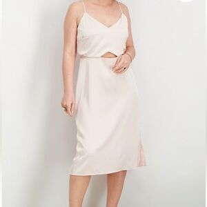 Sam Edelman Beige Satin Midi Dress